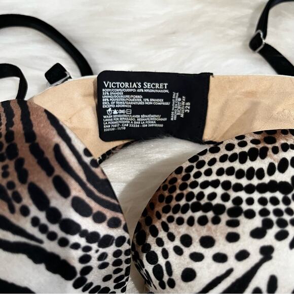 NEW Victoria’s Secret BioFit Multi Way Padded Push Up Bra Tiger Striped 32B NWOT - Picture 4 of 9